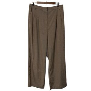 NWT H&M Wide Leg Trousers in Taupe Brown Neutral Size 14